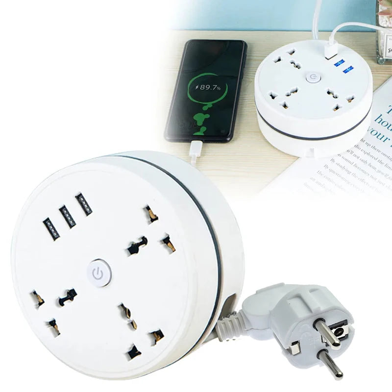EU Plug AC Outlet Smart Home Power Strip โ Multipurpose Electrical Extension Cord with USB Ports & Fast Charging
