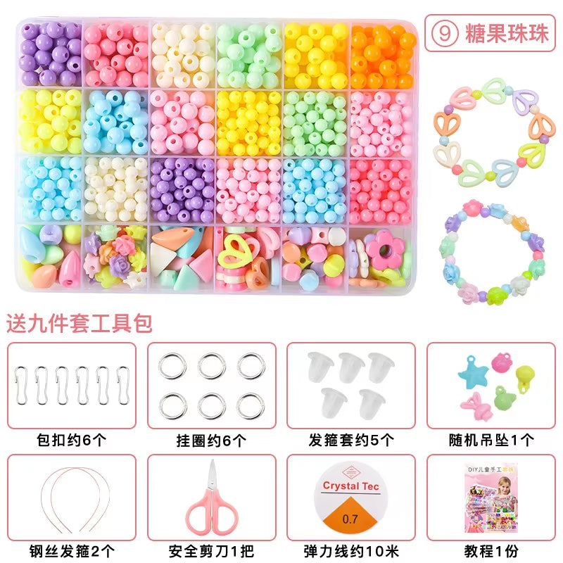 DIY Handmade Beaded Children'S Toys Creative Loose Spacer Beads Making Bracelet Necklace 24 Grid Girl Jewelry Set Girl Toy Gift
