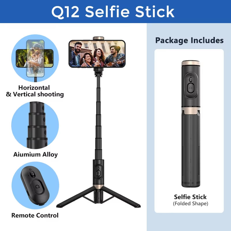 Bluetooth Wireless Selfie Stick Tripod Monopod with Remote - Perfect for Huawei, iPhone 13 Pro Max, and Xiaomi Live Photography!