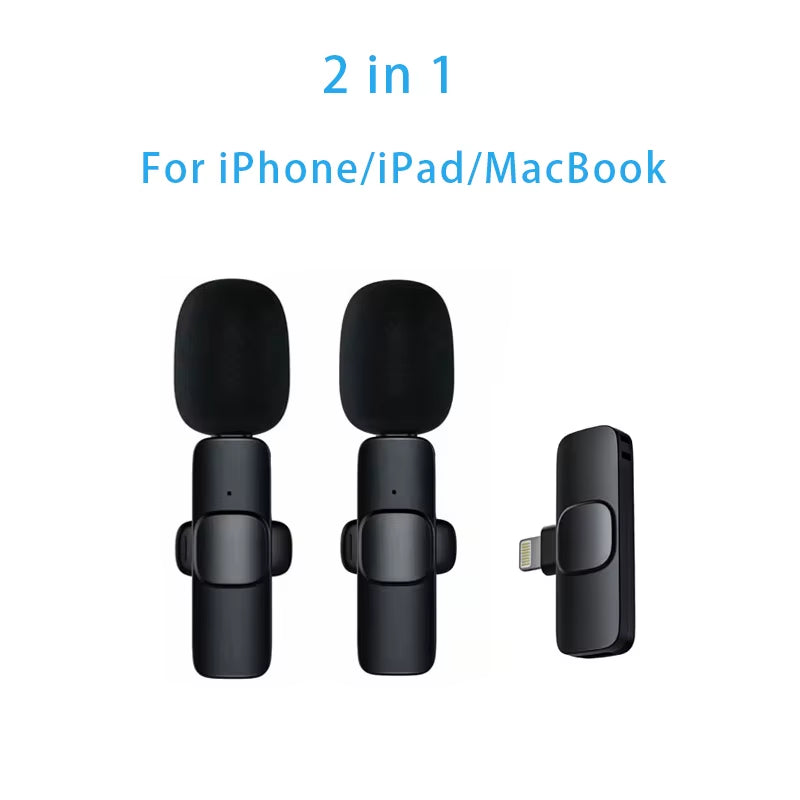 New Wireless Lavalier Microphone Portable Audio Video Recording Mini Microphone for Iphone Android PC Camera Live Gaming Phone