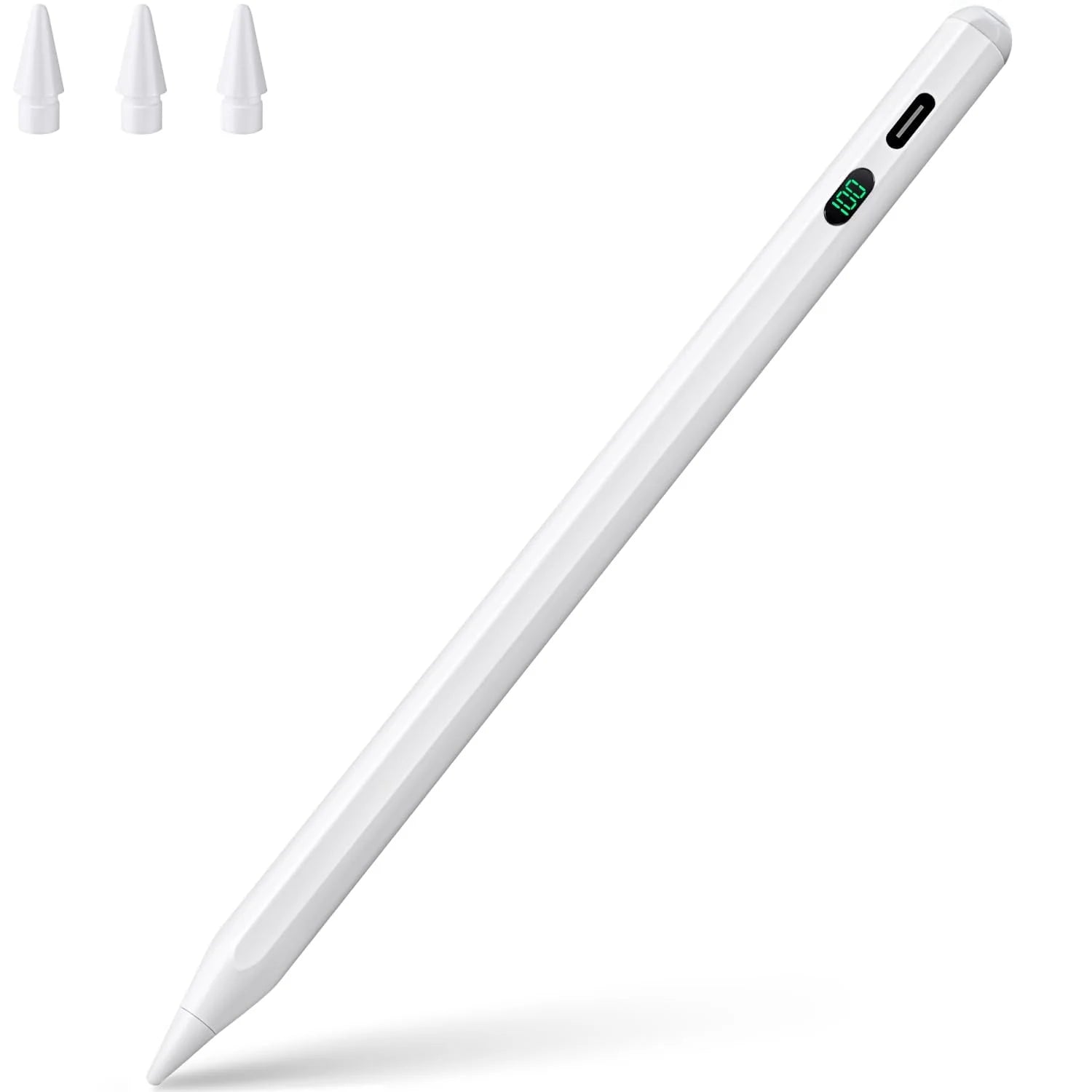 Stylus Pen for Ipad with Power Display,Apple Pencil,Ipad Pencil 2Nd Generation,Palm Rejection Tilt Sensor,Compatible with 2018-2022 Ipad Pro 11"/12.9,Ipad 10/9/8/7/6,Ipad Mini 5/6,Ipad Air3/4/5-White