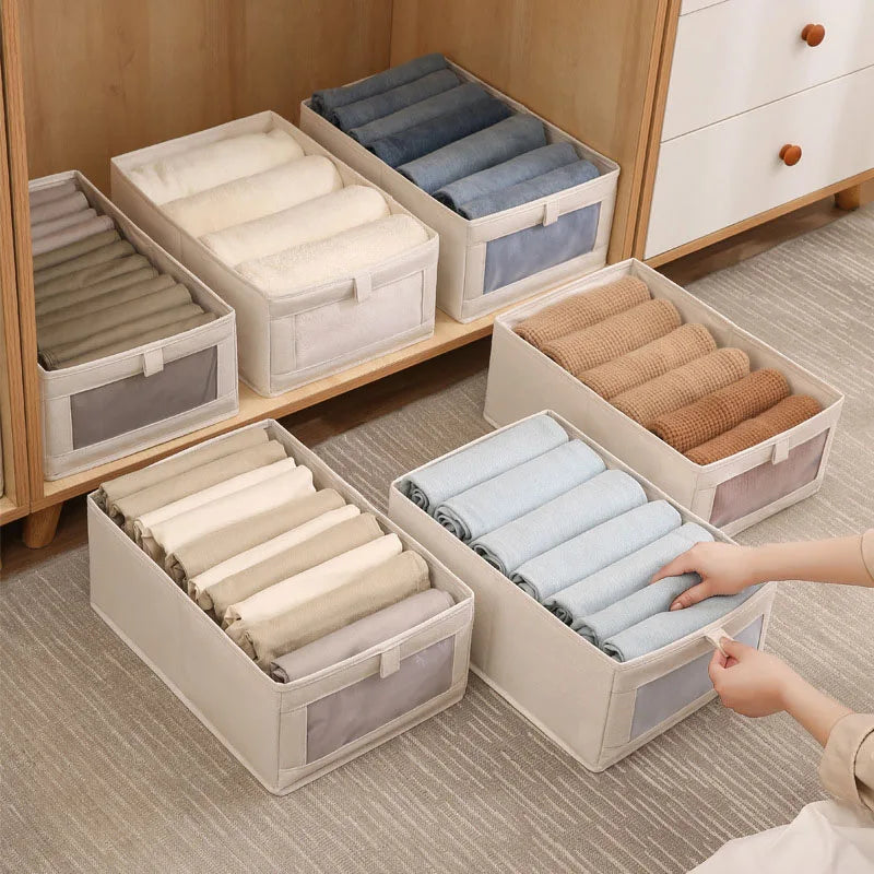 Visible Wardrobe Storage Organizers Cabinet Drawer Clothes Storage Box for T-Shirts Jeans Underwear Pants Organizer Box