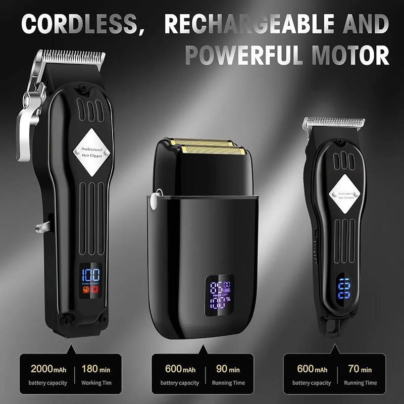 Professional Hair Clipper Set, 1 Set Electric Hair Trimmer Kit, LCD Display Hair Cutting Machines Kit, Winter Gifts for Men, Christmas Gift, Stocking Fillers, New Year Gift, Winter, Barber Kit, Clippers Barber Kit