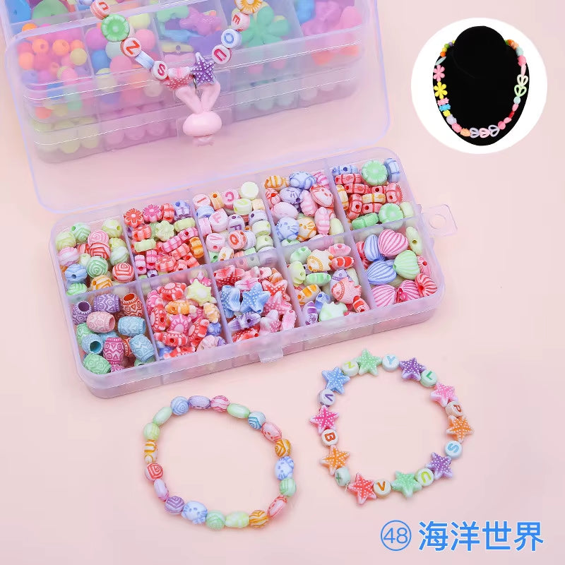 DIY Handmade Beaded Children'S Toys Creative Loose Spacer Beads Making Bracelet Necklace 24 Grid Girl Jewelry Set Girl Toy Gift