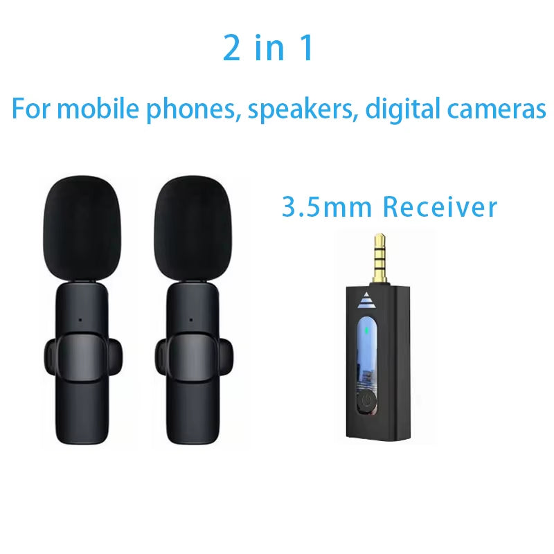 New Wireless Lavalier Microphone Portable Audio Video Recording Mini Microphone for Iphone Android PC Camera Live Gaming Phone