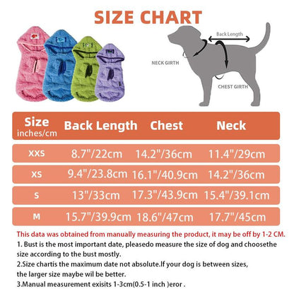 Dog Hoodie, 1 Count Soft Plush Pet Coat, Waterproof Pet Clothes, Pet Supplies for Small Medium Large Dogs, Dog & Cat Clothing