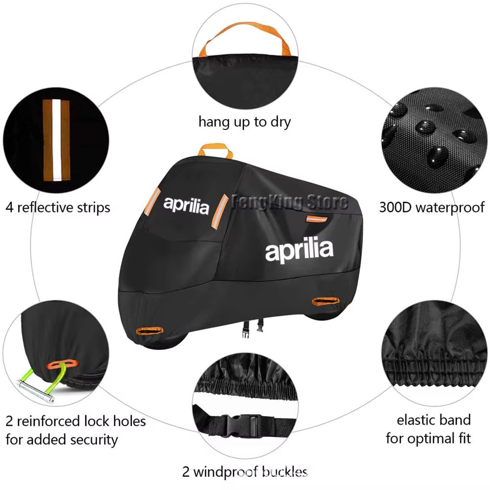 Motorcycle Cover Waterproof Outdoor Scooter UV Protector Rain Cover for Aprilia RSV4 RS660 RS4 RS125 Tuono V4 APR GPR150 125 250