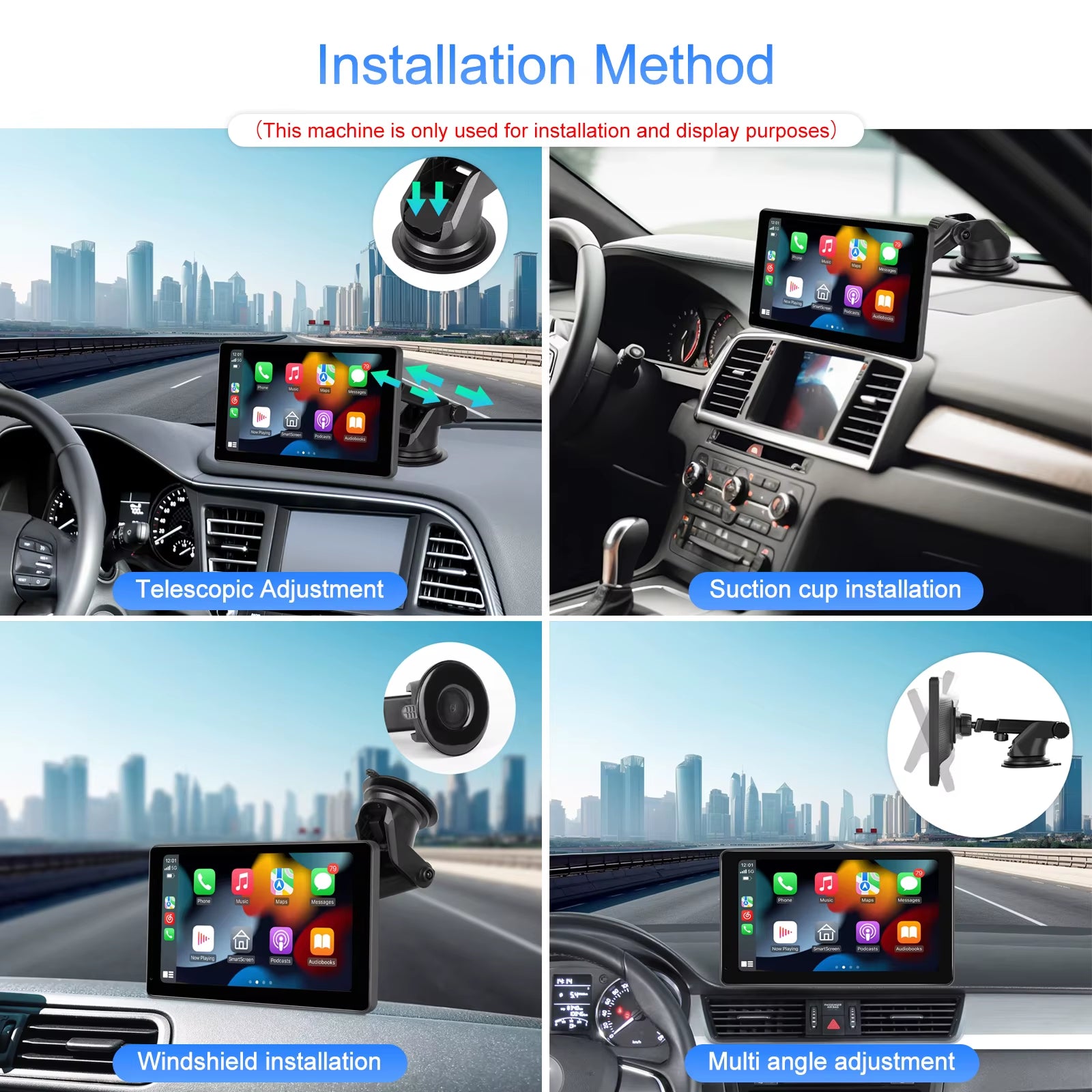 Expansion Bracket Holder Suction Cup Bracket for MP5 Car Radio Carplay Multimedia Video Player