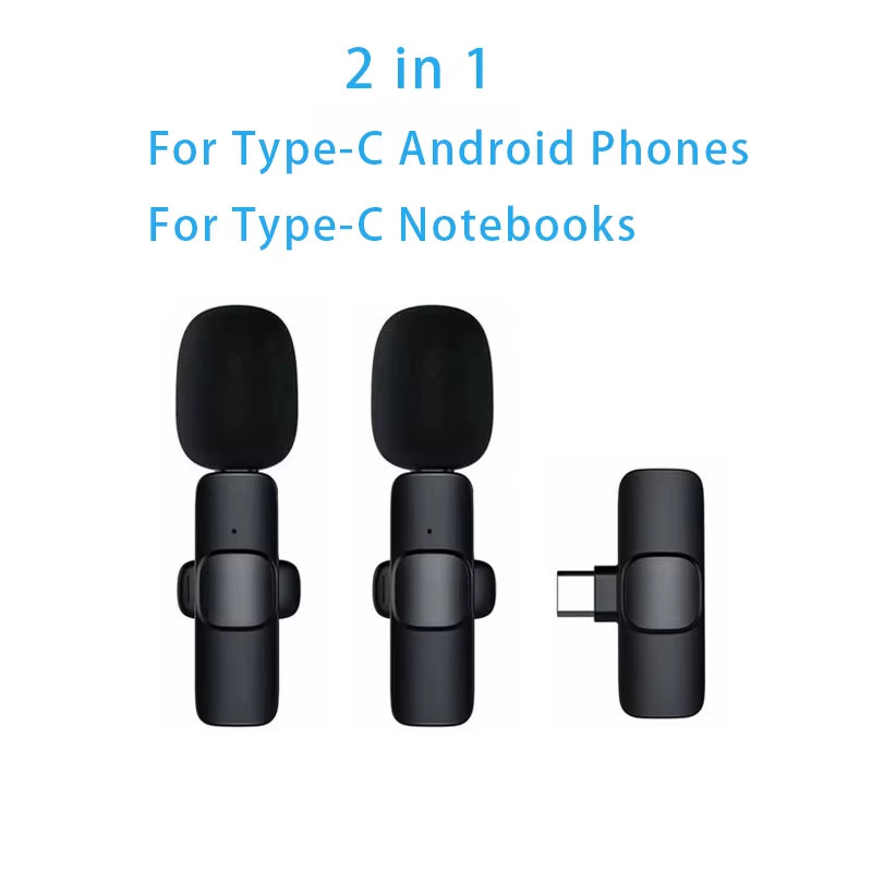 New Wireless Lavalier Microphone Portable Audio Video Recording Mini Microphone for Iphone Android PC Camera Live Gaming Phone