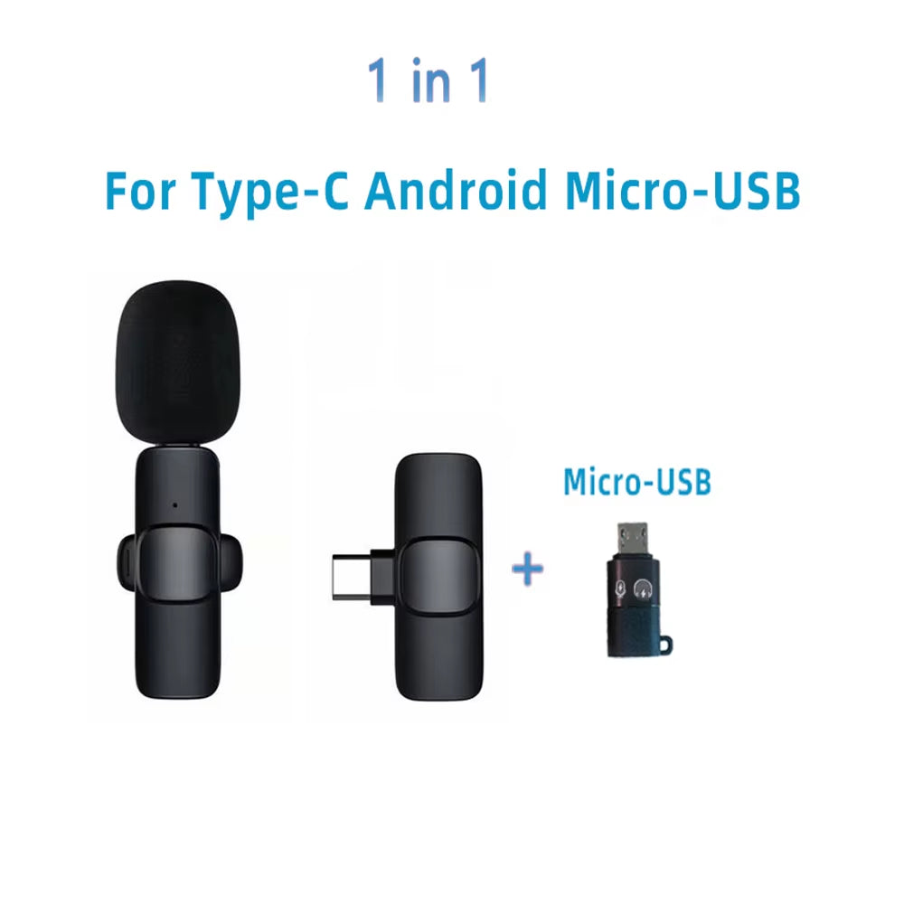 New Wireless Lavalier Microphone Portable Audio Video Recording Mini Microphone for Iphone Android PC Camera Live Gaming Phone