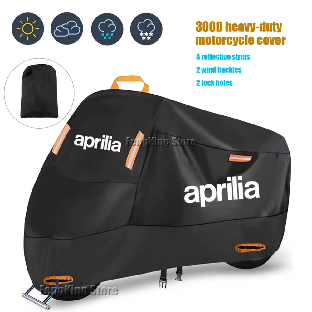 Motorcycle Cover Waterproof Outdoor Scooter UV Protector Rain Cover for Aprilia RSV4 RS660 RS4 RS125 Tuono V4 APR GPR150 125 250