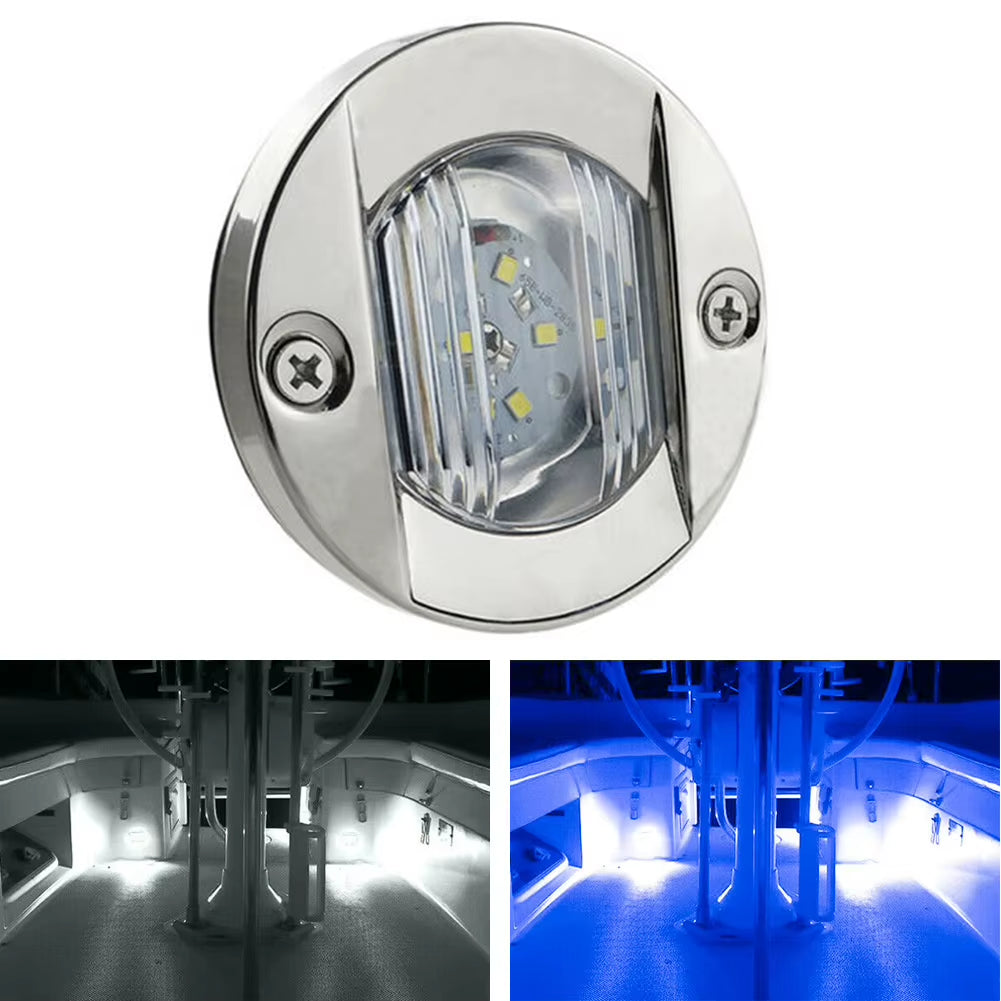 White/Blue Marine Boat Lights 6 LED Stern Light Waterproof Courtesy Light 12V round Yacht Light Boat Car Lights Accessories