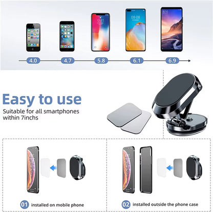 2024 Magnetic Car Phone Holder Magnet Smartphone Mobile Stand Cell GPS Support for Iphone 13 12 XR Xiaomi Mi Huawei Samsung LG