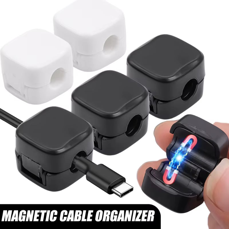 Magnetic Cable Clips Cable Smooth Adjustable Cord Holder under Desktop Management Adhesive Wire Keeper Cable Organizer Holder