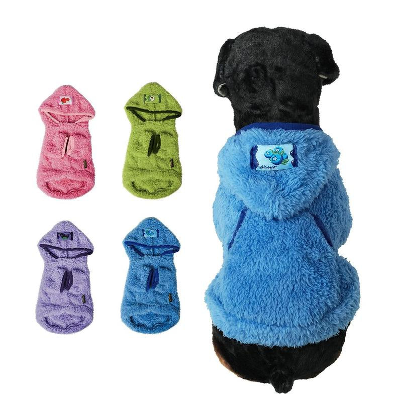 Dog Hoodie, 1 Count Soft Plush Pet Coat, Waterproof Pet Clothes, Pet Supplies for Small Medium Large Dogs, Dog & Cat Clothing